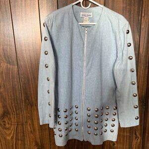 Vintage Nicole Studio Womens Denim Tunic/Jacket, 14